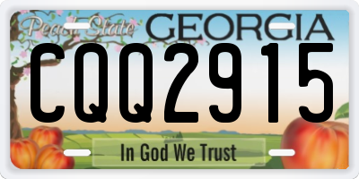 GA license plate CQQ2915