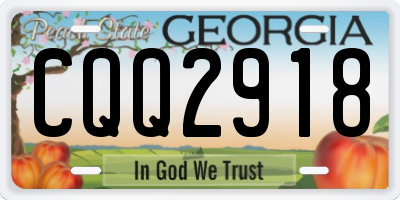 GA license plate CQQ2918