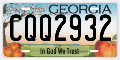 GA license plate CQQ2932