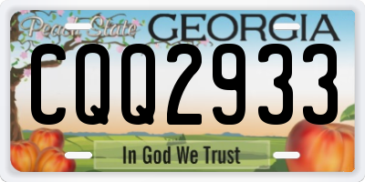 GA license plate CQQ2933