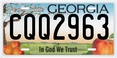 GA license plate CQQ2963