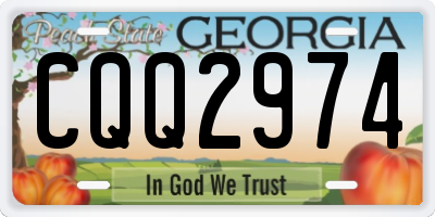 GA license plate CQQ2974