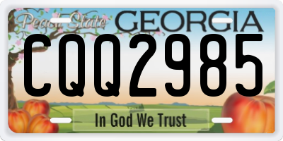 GA license plate CQQ2985