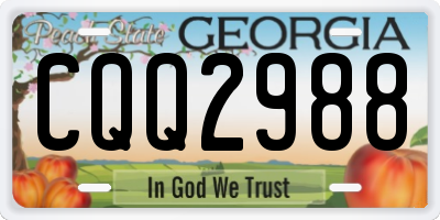 GA license plate CQQ2988