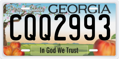 GA license plate CQQ2993