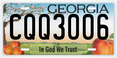 GA license plate CQQ3006