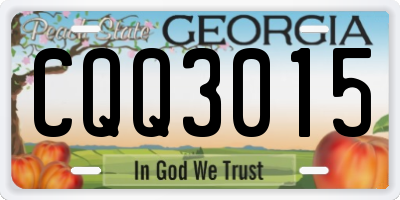 GA license plate CQQ3015