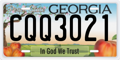 GA license plate CQQ3021
