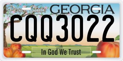 GA license plate CQQ3022