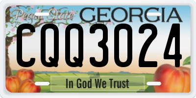 GA license plate CQQ3024