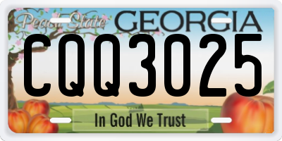 GA license plate CQQ3025