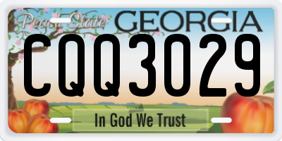 GA license plate CQQ3029