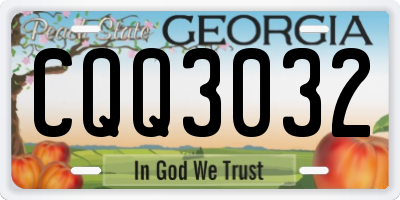 GA license plate CQQ3032
