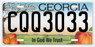GA license plate CQQ3033