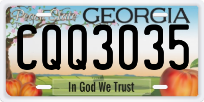 GA license plate CQQ3035