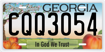 GA license plate CQQ3054