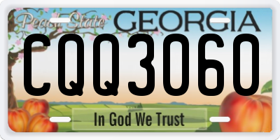 GA license plate CQQ3060