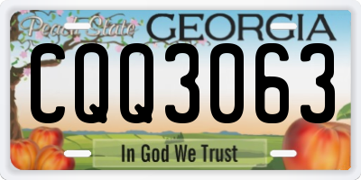 GA license plate CQQ3063