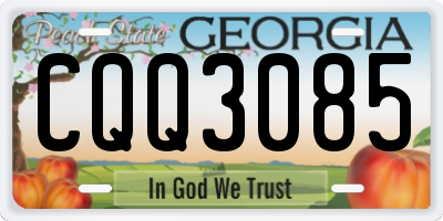 GA license plate CQQ3085