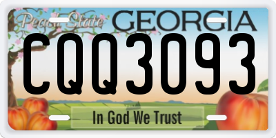 GA license plate CQQ3093