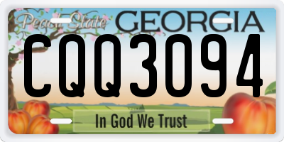 GA license plate CQQ3094