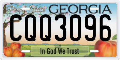 GA license plate CQQ3096
