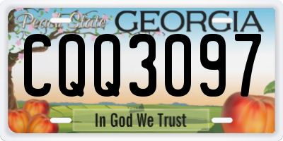GA license plate CQQ3097