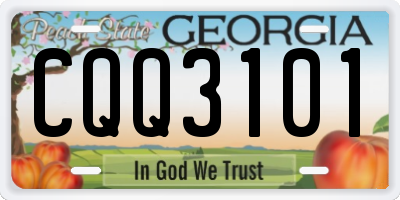 GA license plate CQQ3101