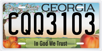 GA license plate CQQ3103