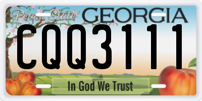 GA license plate CQQ3111