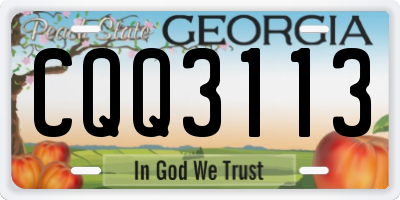 GA license plate CQQ3113