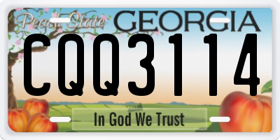 GA license plate CQQ3114