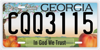 GA license plate CQQ3115