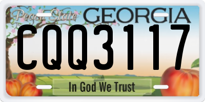 GA license plate CQQ3117