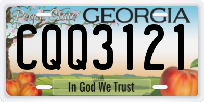 GA license plate CQQ3121