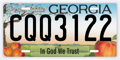 GA license plate CQQ3122