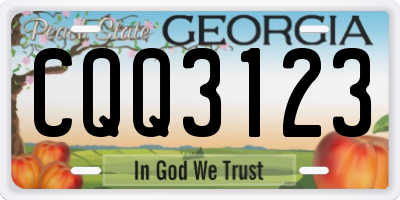GA license plate CQQ3123
