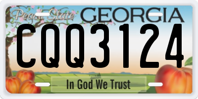 GA license plate CQQ3124