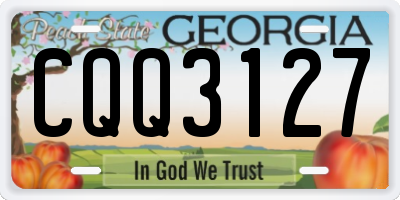 GA license plate CQQ3127