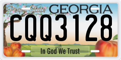 GA license plate CQQ3128