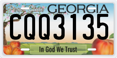 GA license plate CQQ3135