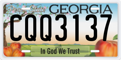 GA license plate CQQ3137