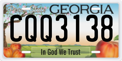 GA license plate CQQ3138