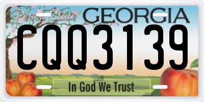 GA license plate CQQ3139