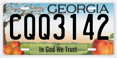 GA license plate CQQ3142