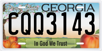 GA license plate CQQ3143