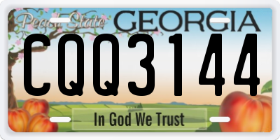 GA license plate CQQ3144