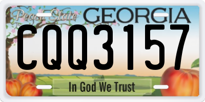 GA license plate CQQ3157