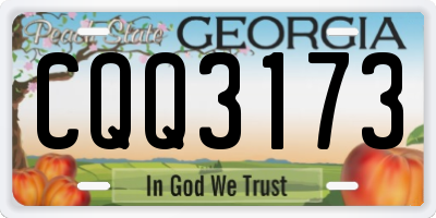 GA license plate CQQ3173