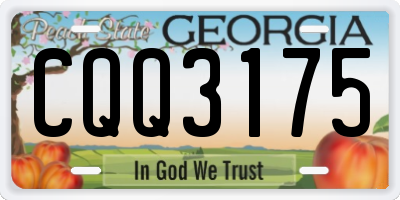 GA license plate CQQ3175